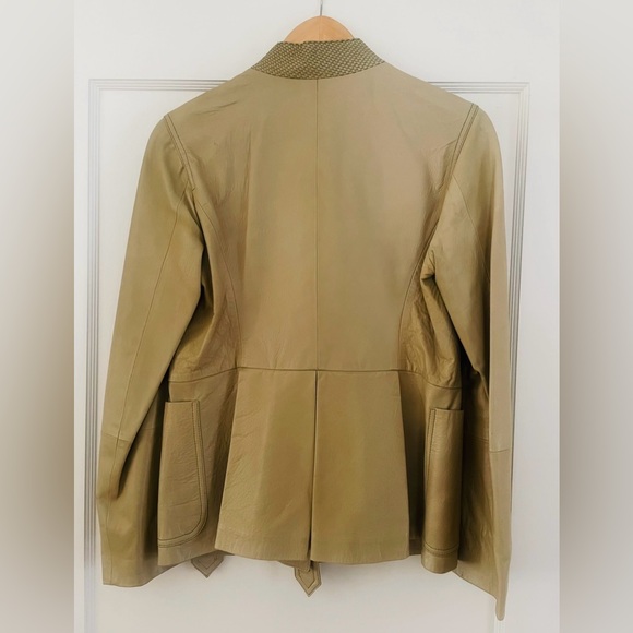 Yves Saint Laurent Greenish-Khaki Utility Lamb Leather Jacket - Picture 3 of 6